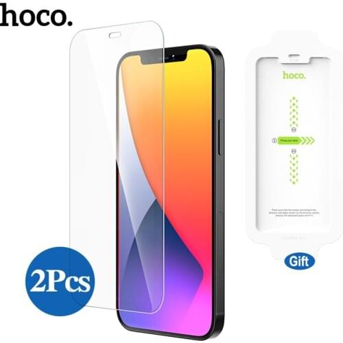 Hoco 2PCS Clear Tempered Glass Protective Films For iPhone 12 Pro Max Full Screen Anti Scratch Front Protectors with Film Tool