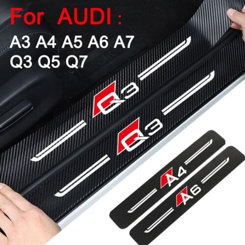 4Pcs Car sticker For Audi A3 A4 A5 A6 A7 Q3 Q5 Q7 door decoration modified protective decoration Threshold Protection accessorie