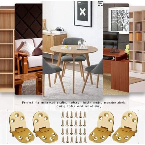 4 Pieces Rounded Stainless Steel Folding Table Hinge 29.5x78.6mm Accessories