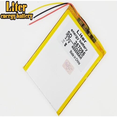 3 wire battery.3.7V 4000mah (polymer lithium ion battery) Li-ion battery for tablet pc 7 inch MP3 MP4 [357095]