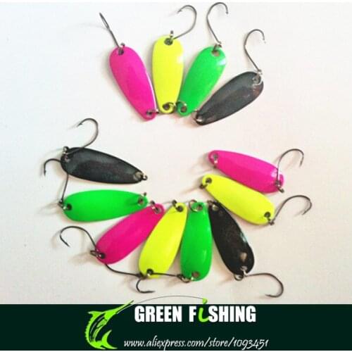Free shipping 20pcs/Lot 2.4g fishing spinner spoon lure metal small spoon lure bait