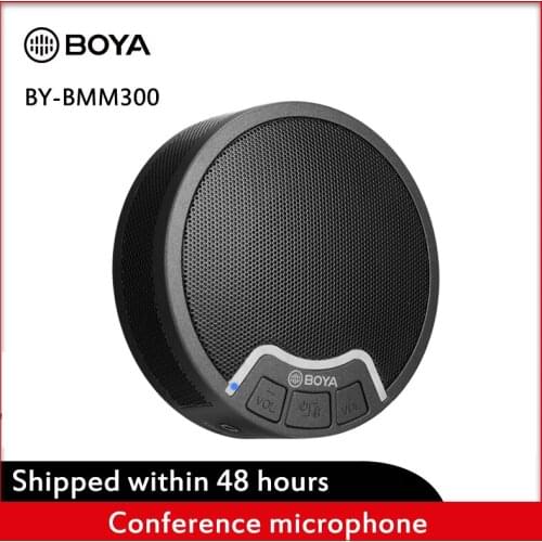 BOYA BY-BMM300 Desktop Omnidirectional Conference Microphone with Speaker 360 Voice Coverage 2m Radius Effective Range for PC