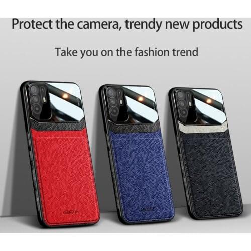 Case for OPPO A54 5G Ultra Shockproof Leather Lens Glass Hard Case Cover for OPPO A74 A93 5G 4G Couqe Fundas