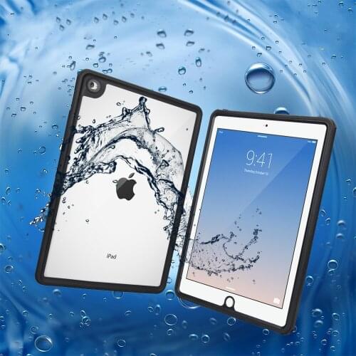 For iPad 2017/2018 Waterproof Case Shockproof Snow Swimming Case For iPad 9.7 inch Case Cover Skin Black