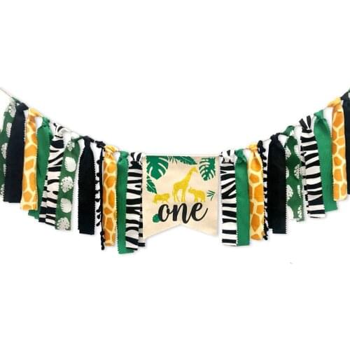Jungle Safari Party Baby Shower Jungle Garland Birthday Decoration Jungle Animals Banner Christmas Hat Background Decoration