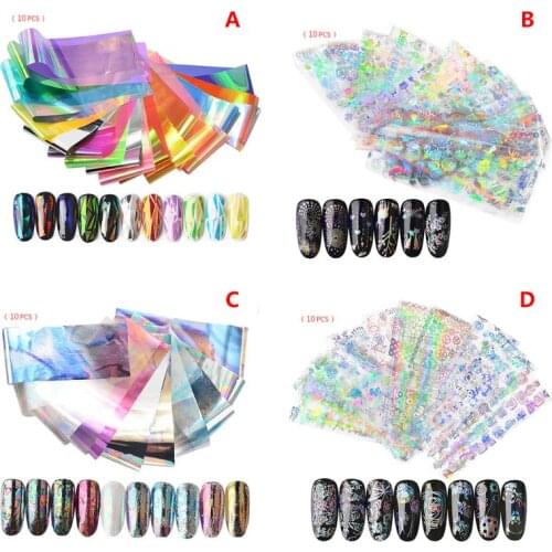 K3ND 10 Pcs/Set Starry Sticker DIY Glitter Glow Stickers Adhesive Nail Beauty Manicure Jewelry Making Print Charms Epoxy Resin