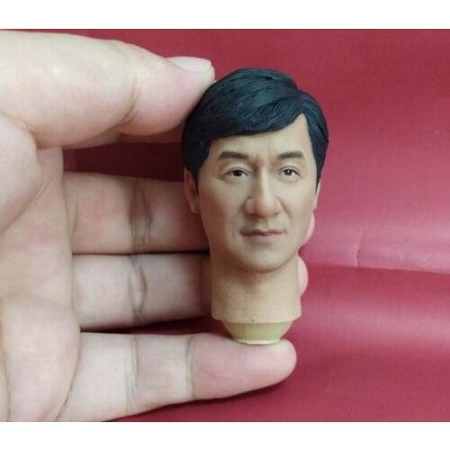Chinese Kung Fu SuperStar Head Sculpt 1/6 Scale Jackie Chan Hongkong Actors Head Carving for 12in Action Figure