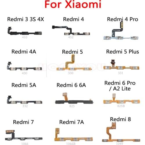 Power Button Switch Volume Button Mute On / Off Key Flex Cable For Xiaomi Redmi 8 7 7A 6 6A 3 3S 4X 4 Pro 4A 5A 5 Plus A2 Lite