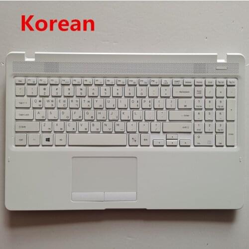 Korean layout new laptop keyboard with touchpad palmrest for Samsung NP 500R5H 500R5K