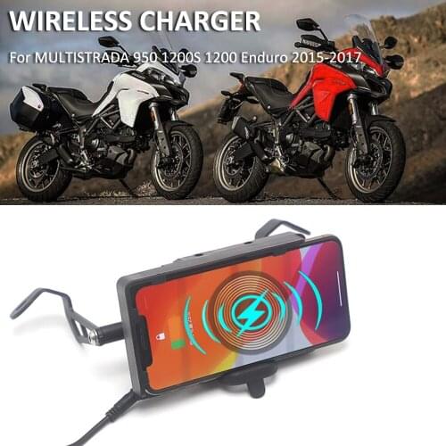 Motorcycle GPS Smart Phone Navigation Bracket USB Wireless Charging For DUCATI MULTISTRADA 950 1200S 1200 Enduro 2015-2017 Stand