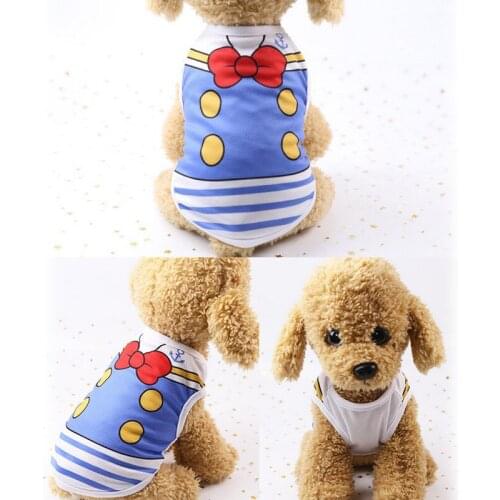 Cute Cartoon Dog Shirt Pet Dog Clothes Summer Cotton Puppy Clothing For Small Dogs Yorkshire Terrier Vest Costume 25S1