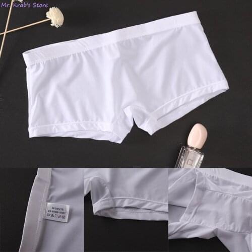 Men Sexy Seamless Underwear Pants Transparent Boxershorts Male Mid-rise Mesh Slips Homme Panties Boxer Shorts M-2XL