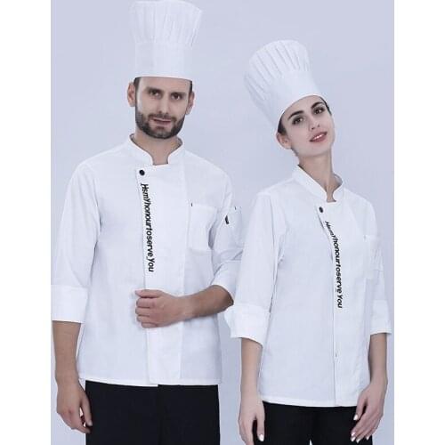 Hotel Chef Clothes Restaurant Kitchen Workwear Long Sleeve Cake Shop Noodles Baker Costumes Man Women Breathable Overalls H2004