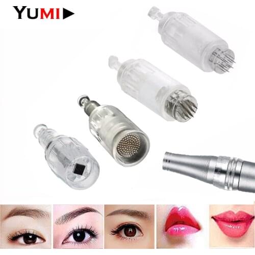 100PCS/lot Disposable Silicone 9 12 36 42 Pin 3D Micro Round Nano Needles Cartridges 10mm Screw Port For Microneedle Derma Pen