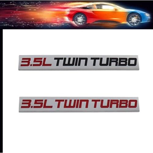 Premium 3.5L TWIN TURBO car Engine Hood Fender trunk Tail Rear Bonnet Nameplate Decal Emblem Badge Sticker for Universal