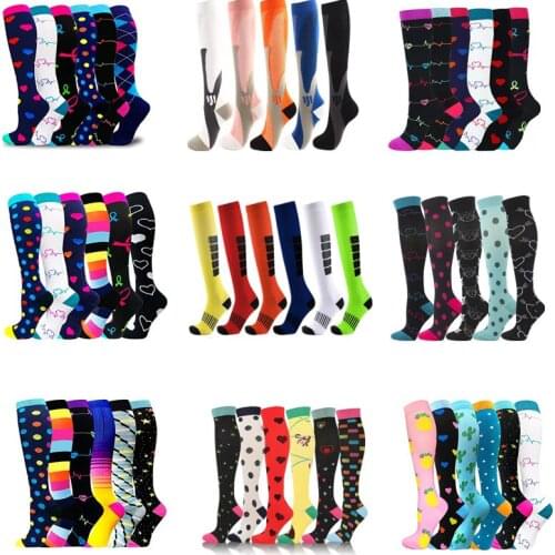 Dropship Compression Stockings Men Women Nurses Best Graduated For Outdoor Hiking Travel Flight Running Fitness Knee Stockings