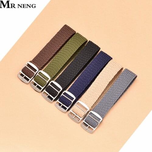 14mm 16 18mm 20 22mm Black Navy Solid color For Perlon Woven Nylon watchbands bracelet fabric Woven Watch Strap Band Buckle belt