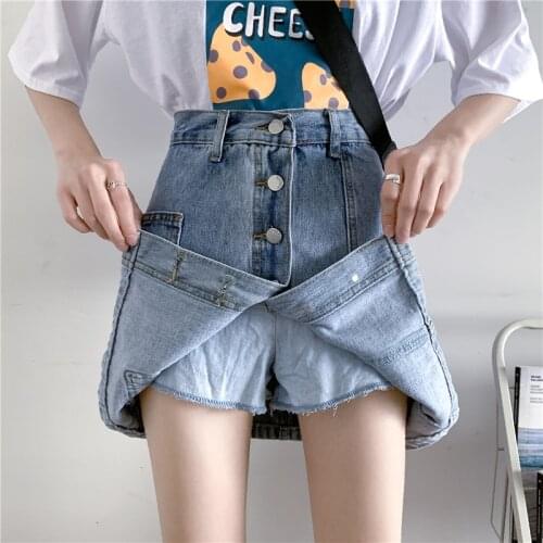 Big Size 5XL Ladies Shorts Skirts High Quality High Waist Denim Shorts Women Summer Shorts Skirts Wide Leg Short Jeans Vintage