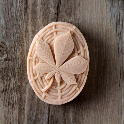 Soap Silicone Mold Oval with Maple Leaves Pattern Handmade DIY Resin Clay Mould