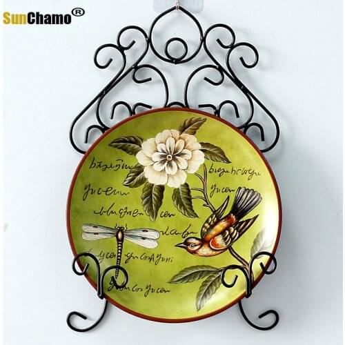 Nordic INGS American Light Luxury Handmade Painted Wall Mural Pastoral Country Love In The Heart Ceramic Decoration Plate 26CM