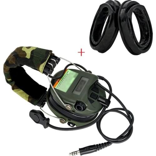 Tactical Hunting Anti-Noise Sordin Headphones Airsoft Military Headset Tactical Walkie Talkie Headse FG+Sightlines Gel Ear Pads