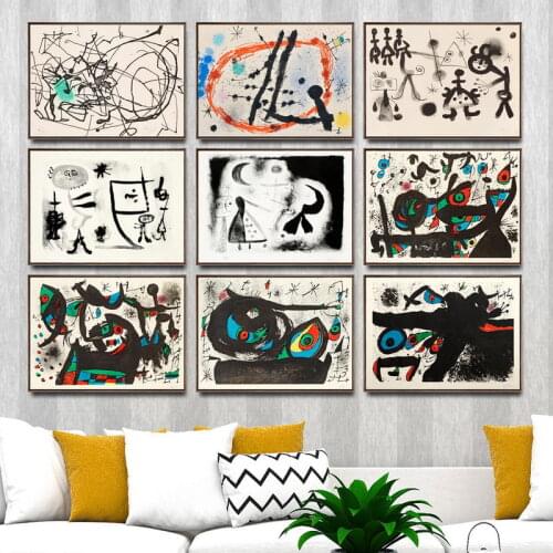 Home Decoration Art Wall Pictures Fro Living Room Poster Print Canvas Paintings Spanish Joan Miro Abstract 4