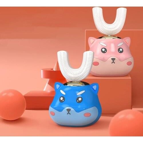 Ultrasonic 360 nano silicone u shaped baby automatic usb rechargeable wireless teethbrush children