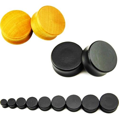 1Pair 8-30mm Nature Wood Ear Tunnel Plug, Double Flared Saddle Plugs Gauge Ear Expander Stretchers Piercing Jewelry