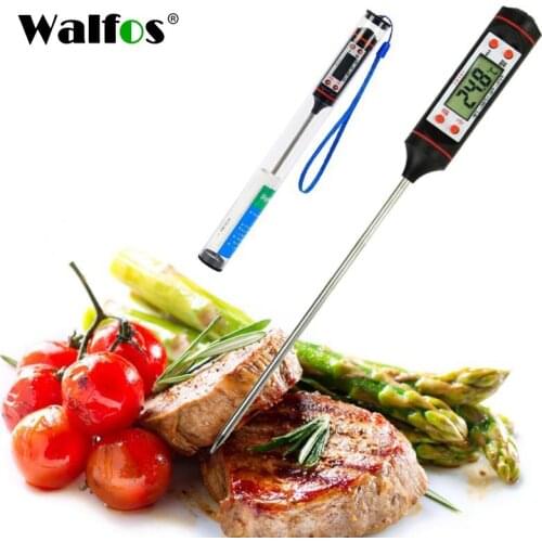 WALFOS Digital Probe Oven Meat Thermometer Kitchen BBQ Food Thermometer Cooking Stainless Steel Foldable Probe Meat Turkey