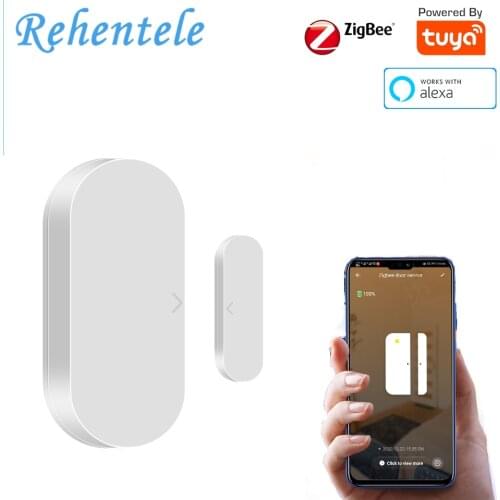 Tuya WiFi Zigbee Door Window Sensor Smart Home Wireless Security System Battery Door Detector Aalrm APP Remote Work With Alexa