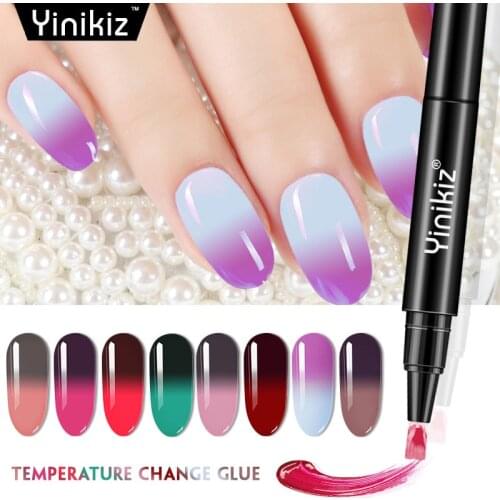 Yinikiz Nail Decoration Lacquer Glue Temperature Change UV Gel Lacquer Gel Nail Polish Manicure Thermo Gel Polish Nail Varnish