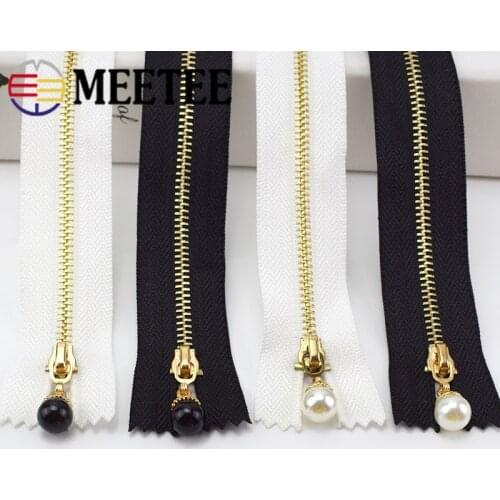 10pcs Meetee 3# Metal Close End Zippers 20/30cm Gold Teeth Long Zip Closure for Sewing Bags Down Jacket Skirt Clothing Accessory