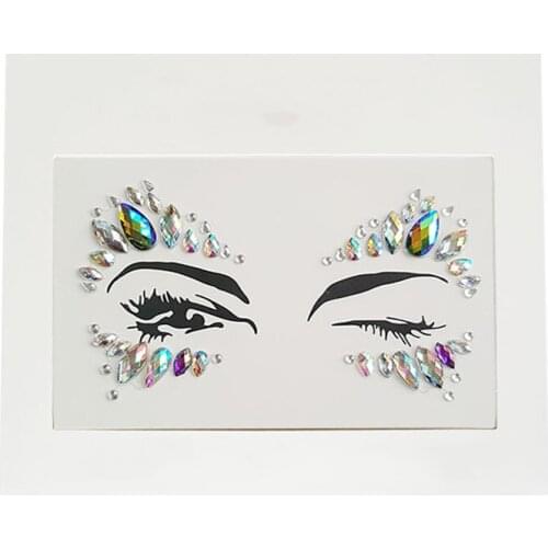 3D Rhinestone Glitter Crystal Stickers Women Face Eye Makeup Jewels Colorful Sticker Halloween Festival Party Make Up Art Tools