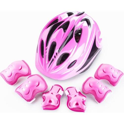 7pcs Skateboard Roller Skating Protector Set Boys & Girls Kids Skate Cycling Bike Safety Helmet Knee Elbow Pad Set