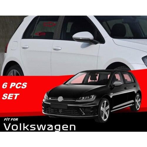 Fit For Vw Golf 7 2012-2018 Chrome Door Pillar 6 Pieces Gloss Black Styling Accessories Modified Designed For Car Tuning Part