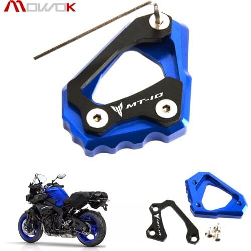 For Yamaha MT10 MT-10 2016-2017 FZ 10 FZ10 2016-2017 Motorcycle CNC Aluminum Side Kickstand Stand Plate Extension