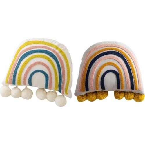 Home Decoration Rainbow Cartoon Plush Pillow Creative Sofa Waist Cushion Mothers Day Valentines Day Gift