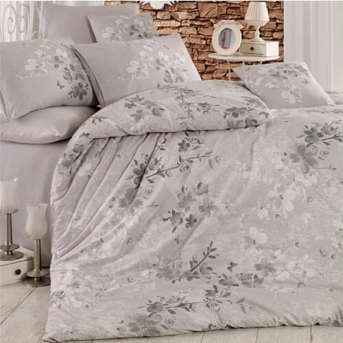 Elena 100 Cotton Double Duvet cover Gray