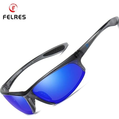FELRES Mens Polarized Sport Sunglasses Outdoor Driving Cycling Fishing Hiking Coating Mirror UV400 Glasses With Box 185