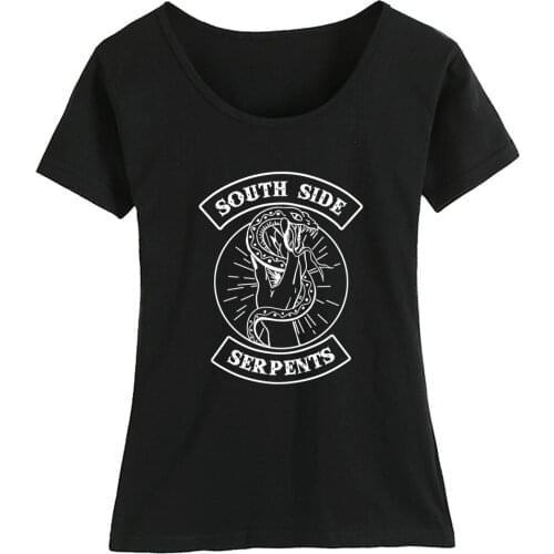 Cotton Girl Woman Short Sleeve T Shirt Southside Serpents Riverdale Snake Lady Hand Couple Clothes Summer ZIIART