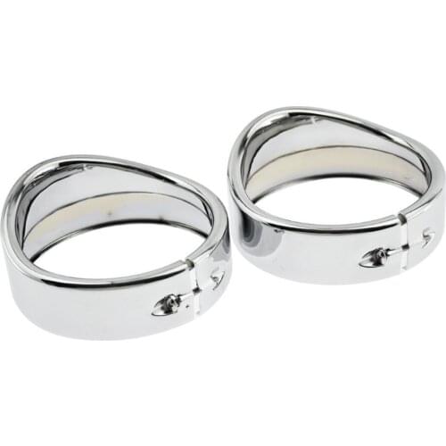 1 pair Chrome Visor-Style Passing lamp trim ring for "62-later models Softail Fxst