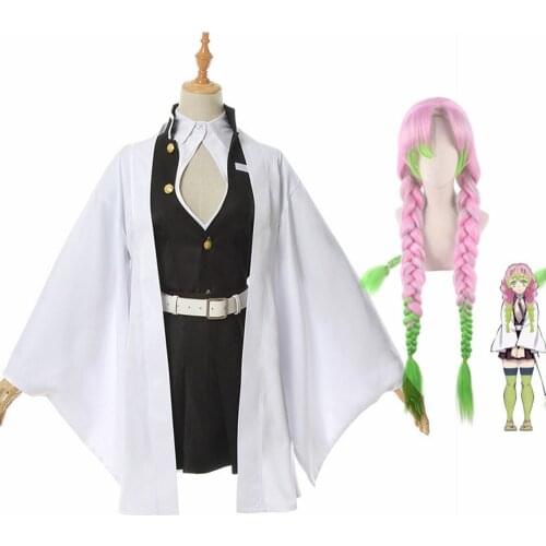 Adult Kids Anime Demon Slayer Kimetsu no Yaiba Woman Kimono Kanroji Mitsuri Cosplay Costume