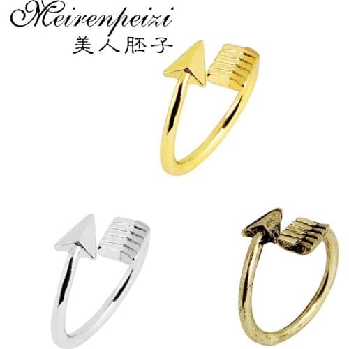 Arrow Ring Silver Gold Bronze Wedding Love Band Ring Valentine Dainty Handmade Ring Gifts for Her