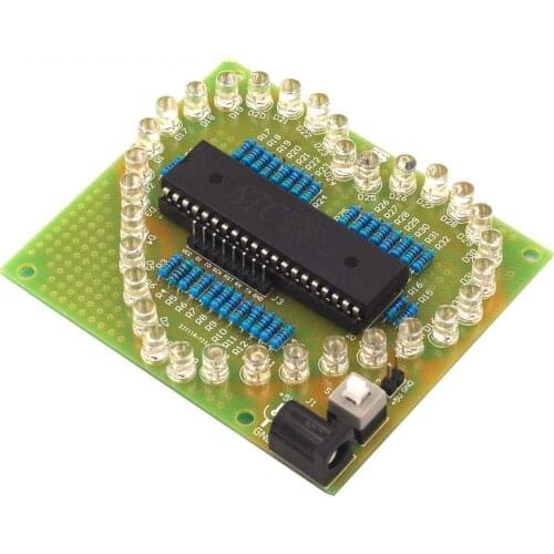 DIY LED Light Kit Precise Cutting and Interface Single-chip DC4.5-5V Remote Control Heart-Shaped LED Light Kit