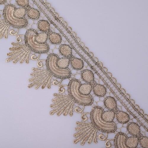 Cusack 1 meter 10 cm Gold Line Lace Trim Ribbon Tape Applique for Garments Home Textiles Trimmings DIY Crafts Lace Fabric