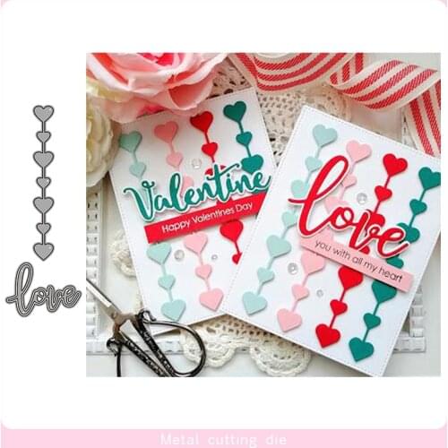 Love words & Heart lace Metal Cutting Dies for DIY Scrapbooking Photo Album Decorative Embossing Paper Card Crafts Die Cut 2019