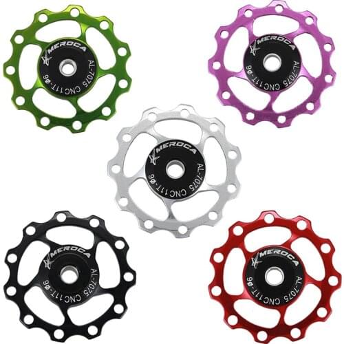MEROCA MTB Road Bike Rear Derailleur 11/13T Guide For 8.9.10.11 Speed Cycling Alloy/Metal Pulley Bearing Wheel 1pcs 11T