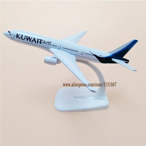 16cm Alloy Metal Air KUWAIT Airways B777 Airplane Model KUWAIR Boeing 777 Airlines Plane Model Stand Aircraft Kids Gifts