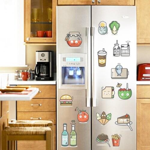 Cartoon Food Wall Stickers for Kitchen Bedroom Wall Decoration Fridge Stickers Vinyl Art Poster Home Decor Decals Self-adhesive