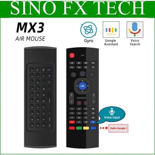 MX3 Air Mouse Smart Voice Remote Control 2.4G RF Wireless Keyboard For X96 mini KM9 A95X H96 MAX Android TV Box